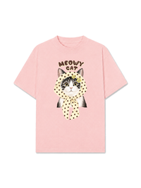 Áo Thun Relaxed Fit  Meowy Cat Cream