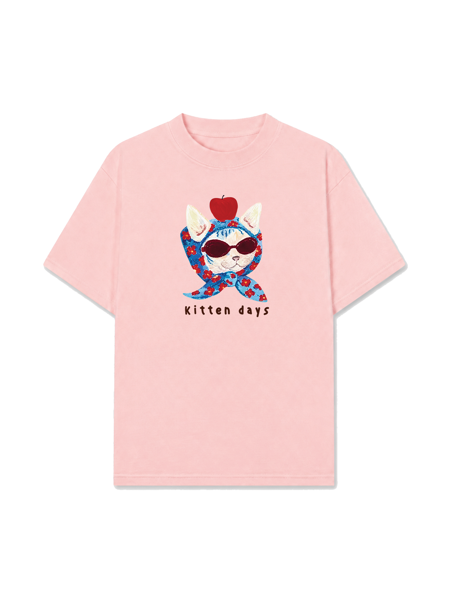Áo Thun Relaxed Fit Kitten Day Meow With Apple