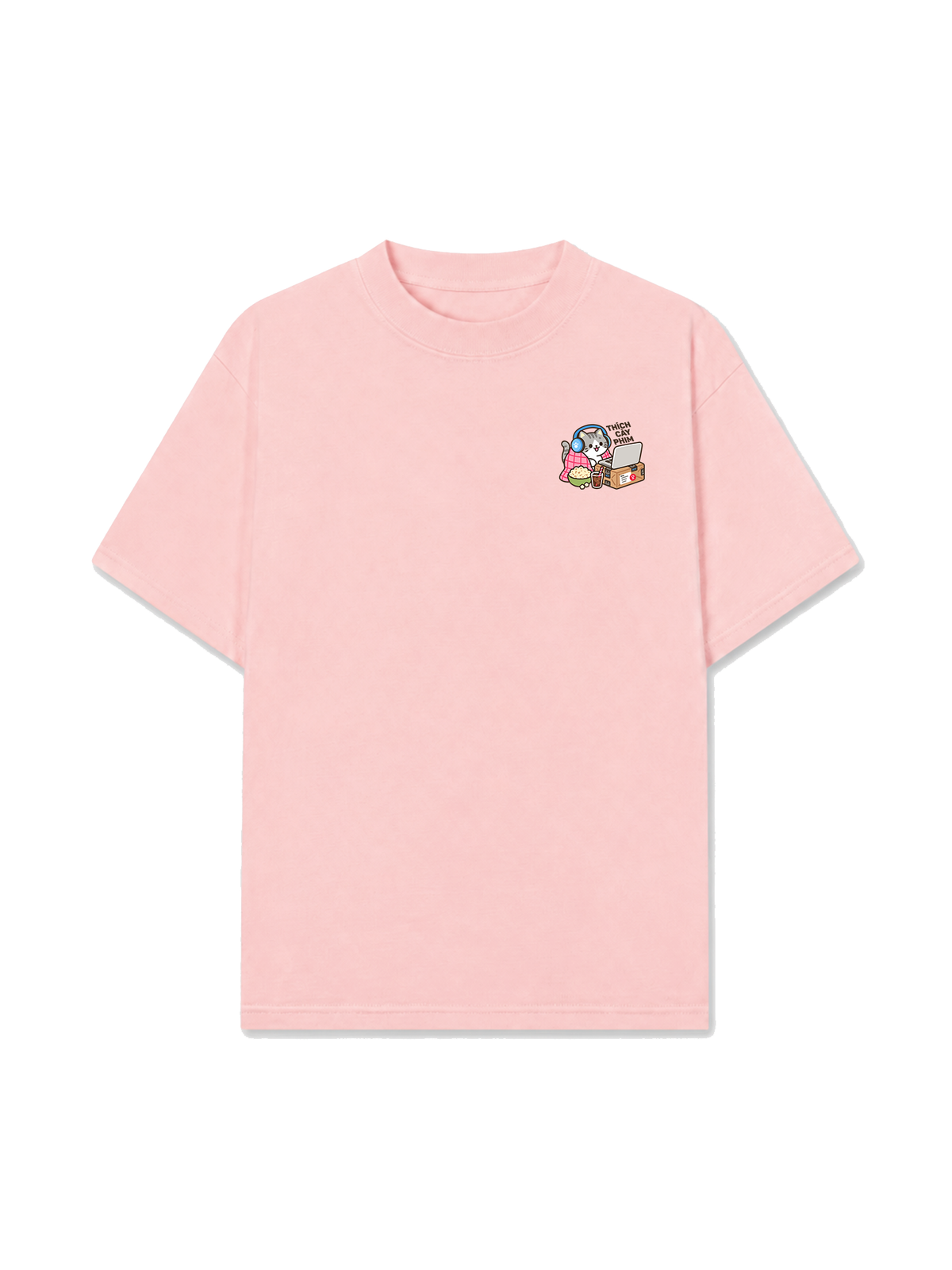 Áo Thun Relaxed Fit Thích Cày Phim-Mèo Xám Sọc