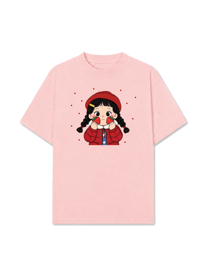 Áo Thun Relaxed Fit Dolly Girl Cute Strawberry Girl