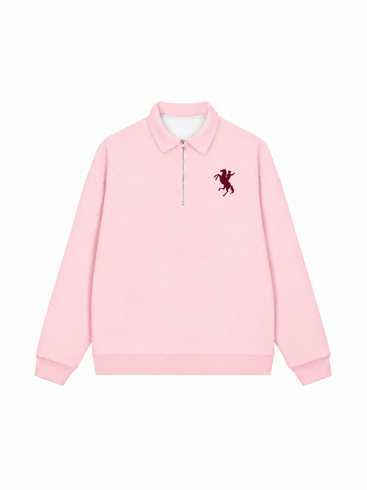 Áo Sweater Polo Nỉ Hai Da Burgundy Horse