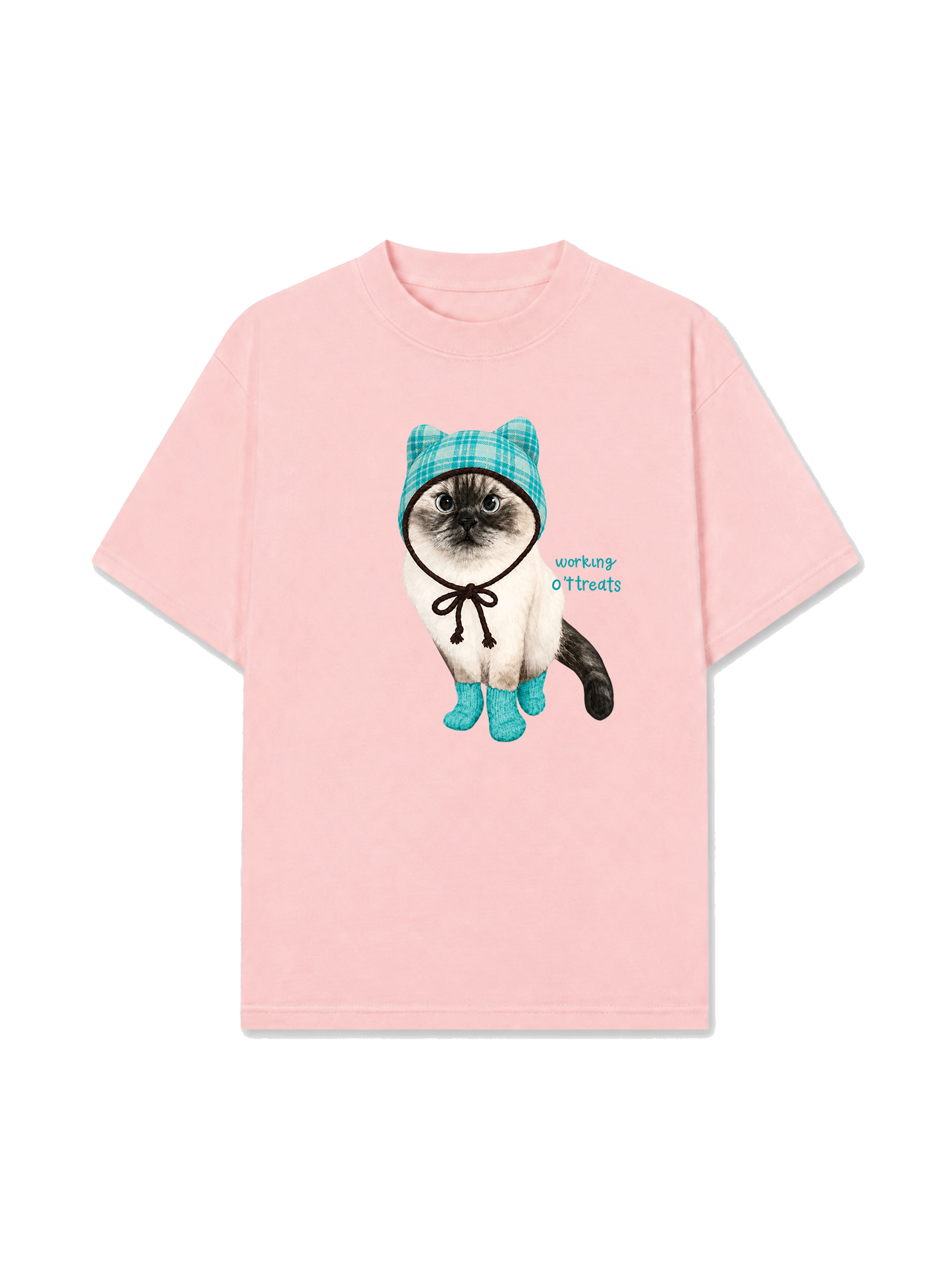 Áo Thun Relaxed Fit Working O'ttreats Blue Tiffany Meow