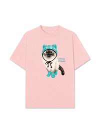 Áo Thun Relaxed Fit Working O'ttreats Blue Tiffany Meow