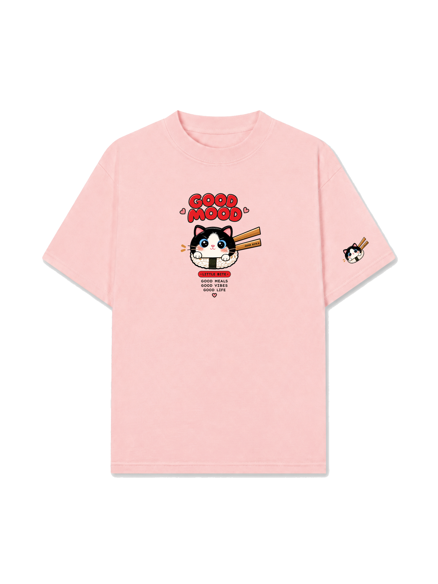 Áo Thun Relaxed Fit Good Mood Sushi Cat