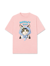 Áo Thun Relaxed Fit Blue Plaid Meowy Cat