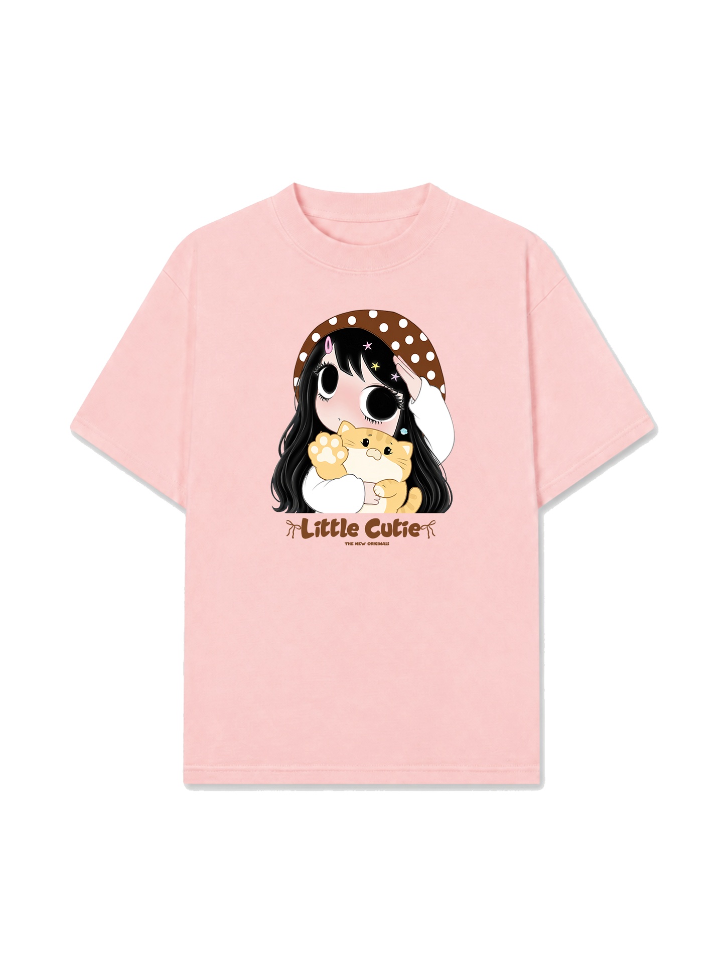 Áo Thun Relaxed Fit Little Girl Brown Dots