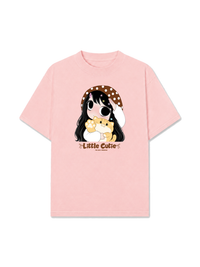 Áo Thun Relaxed Fit Little Girl Brown Dots
