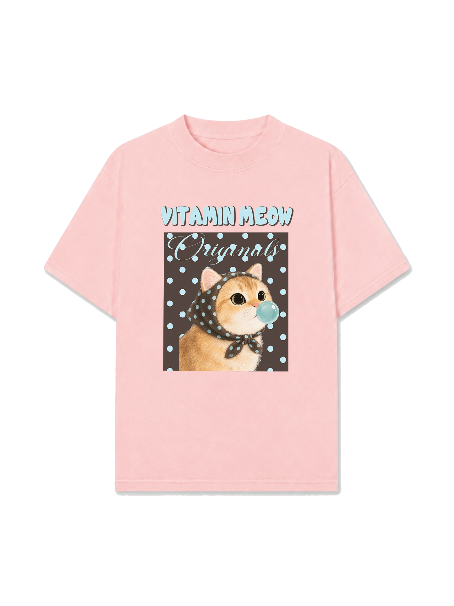 Áo Thun Relaxed Fit Vitamin Meow Blue Tiffany
