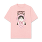 Áo Thun Relaxed Fit Meowy Cat Pink Polka