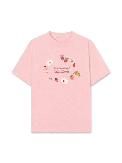 Áo Thun Relaxed Fit Soft Heart, Sweet Days