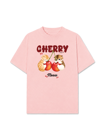 Áo Thun Relaxed Fit Cherry Meow