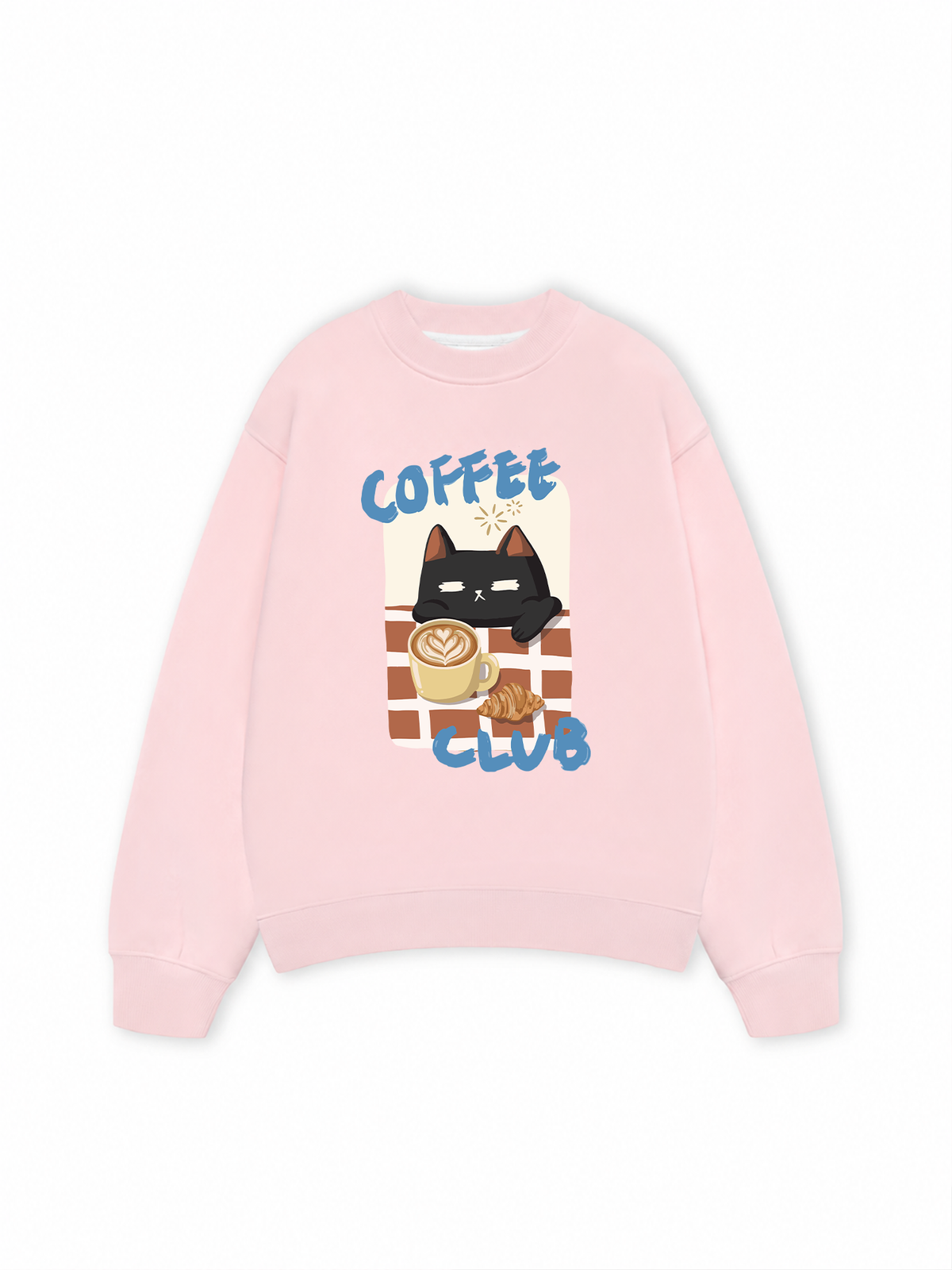 Áo Sweater Nỉ Hai Da Coffee Club Black Cat