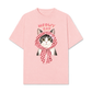Áo Thun Relaxed Fit Meowy Cat Pink Plaid