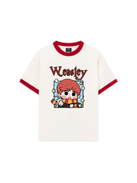 Áo Thun Ringer Relaxed Fit Harrry Potter Weasley Chibi