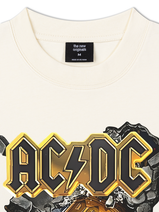 Áo Thun Relaxed Fit Music Rock AC DC Hell's Bell Rock Or Bust