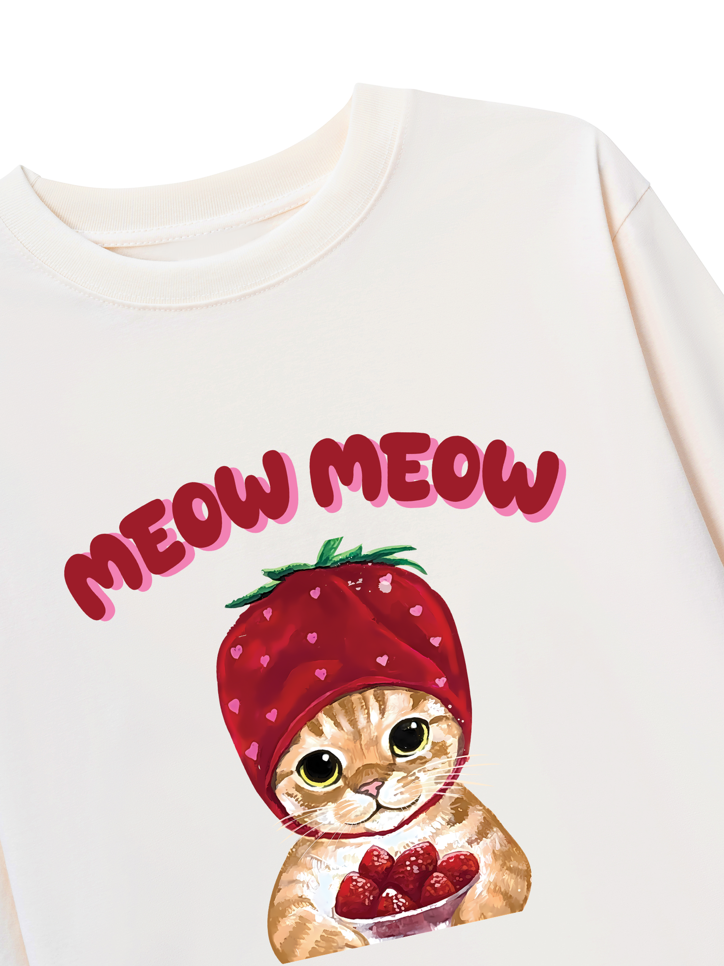 Áo Thun Dài Tay Meow Meow Strawberry
