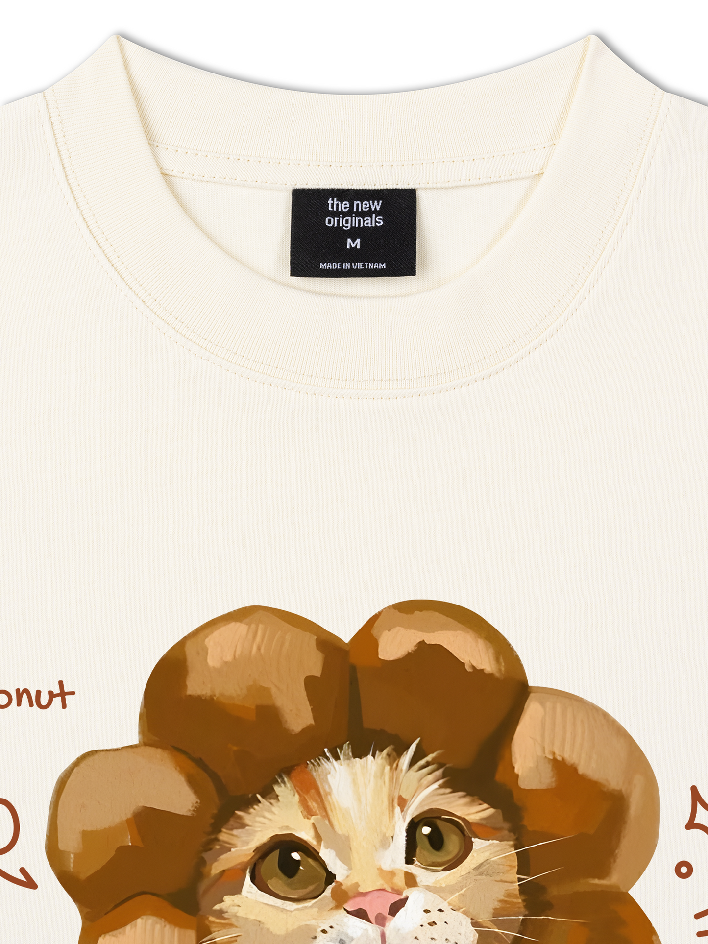 Áo Thun Relaxed Fit Animal Mood Mochi Donut Cat