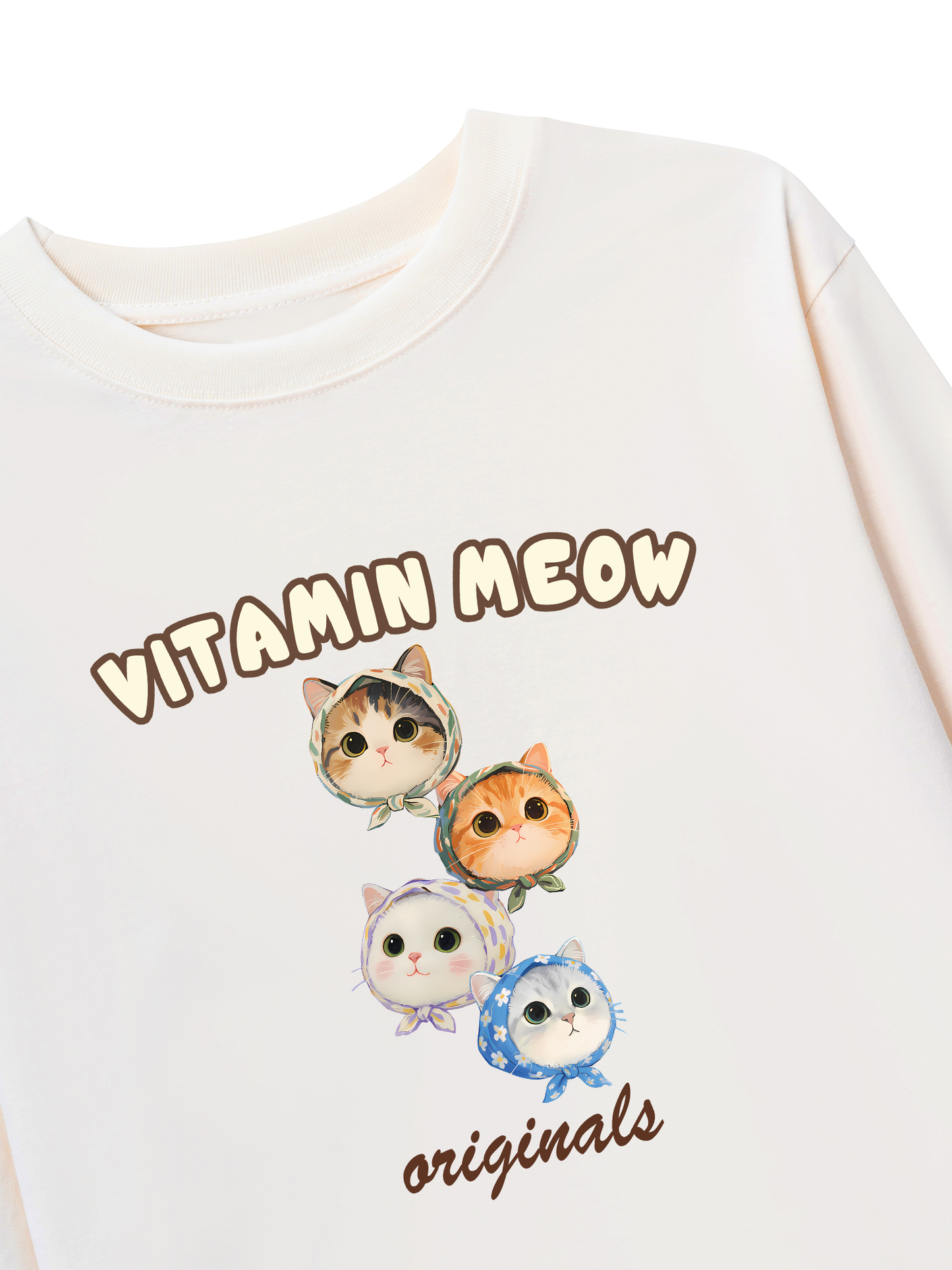 Áo Thun Dài Tay Four Cat Vitamin Meow
