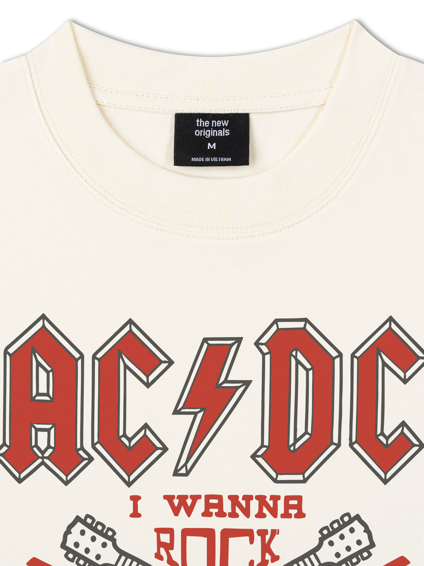 Áo Thun Relaxed Fit Music Rock AC DC I Wanna Rock & Roll