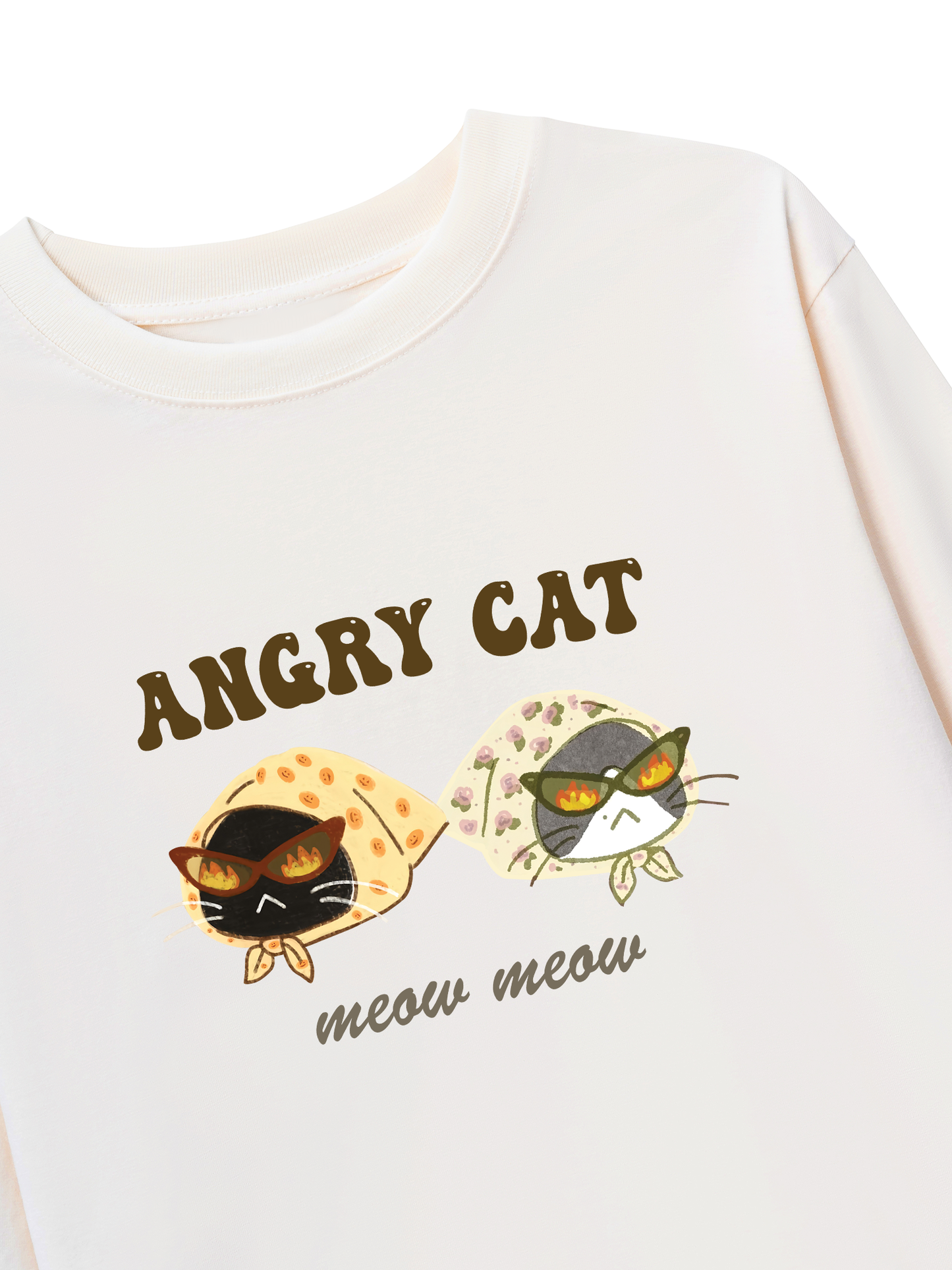 Áo Thun Dài Tay Angry Cat