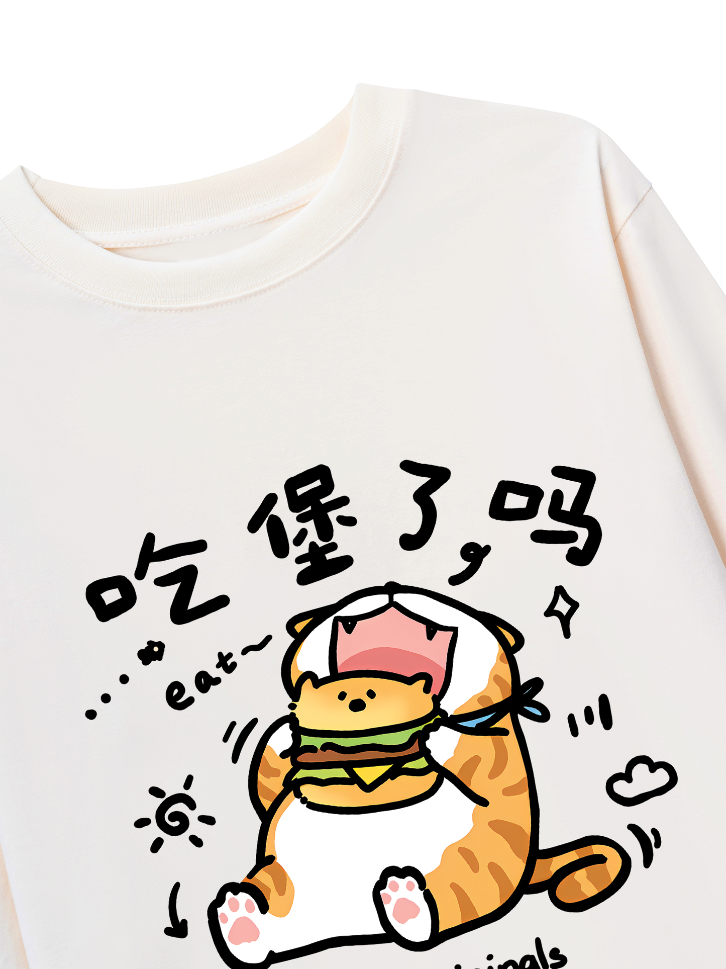 Áo Thun Dài Tay Sweet Pastry Cute Meow With Burger