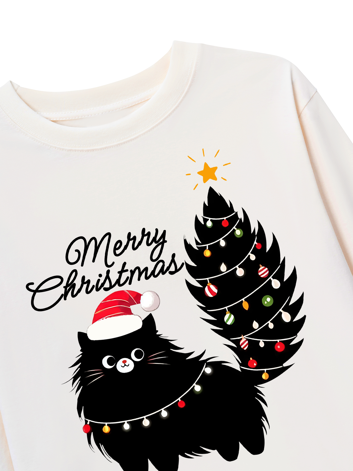 Áo Thun Dài Tay Black Kitty Christmas