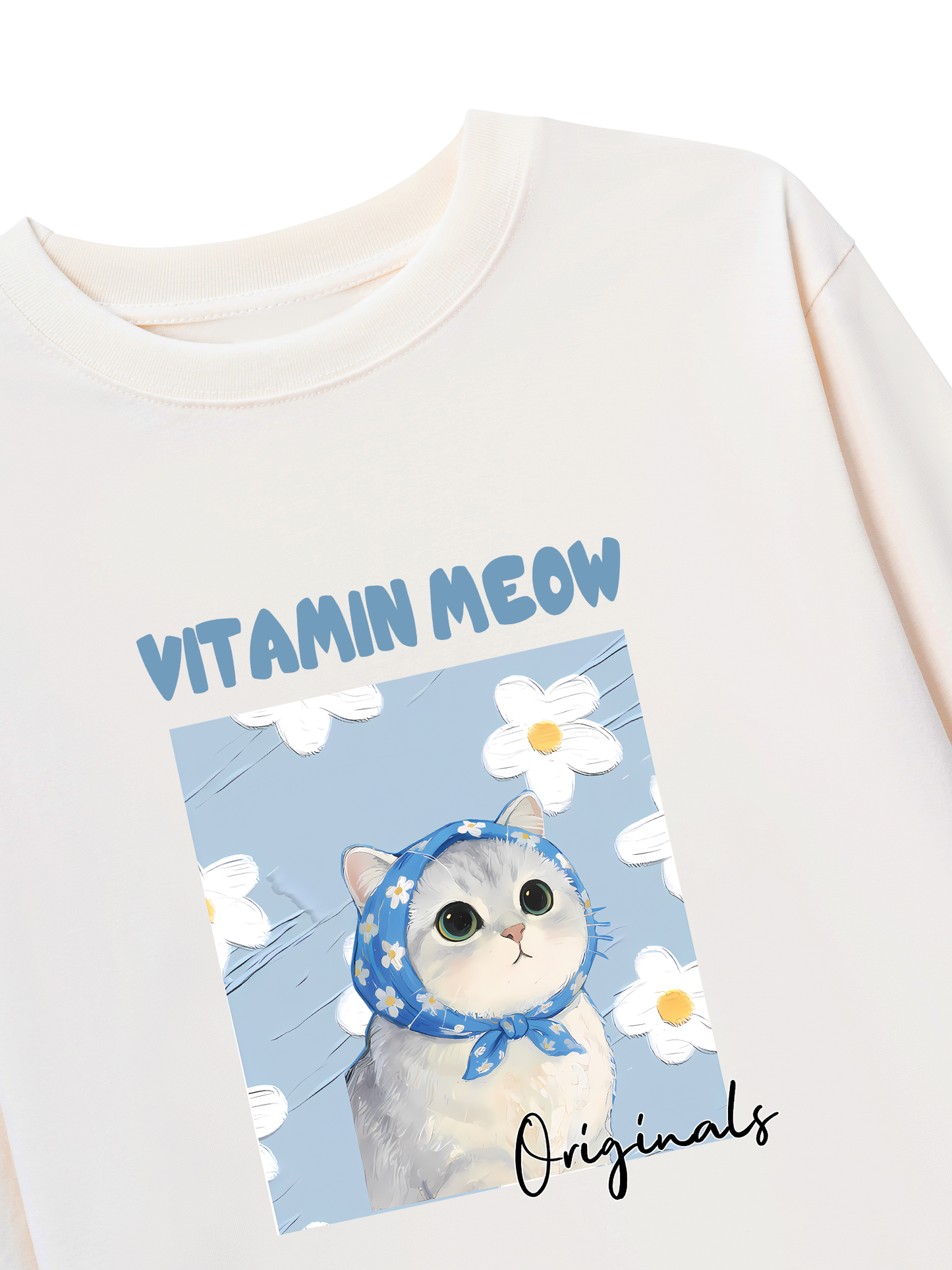 Áo Thun Dài Tay Flower With Meow