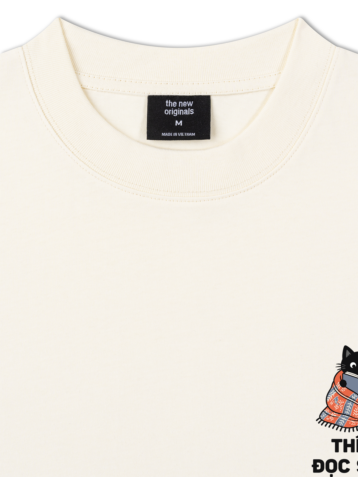 Áo Thun Relaxed Fit Thích Đọc Sách-Mèo Đen