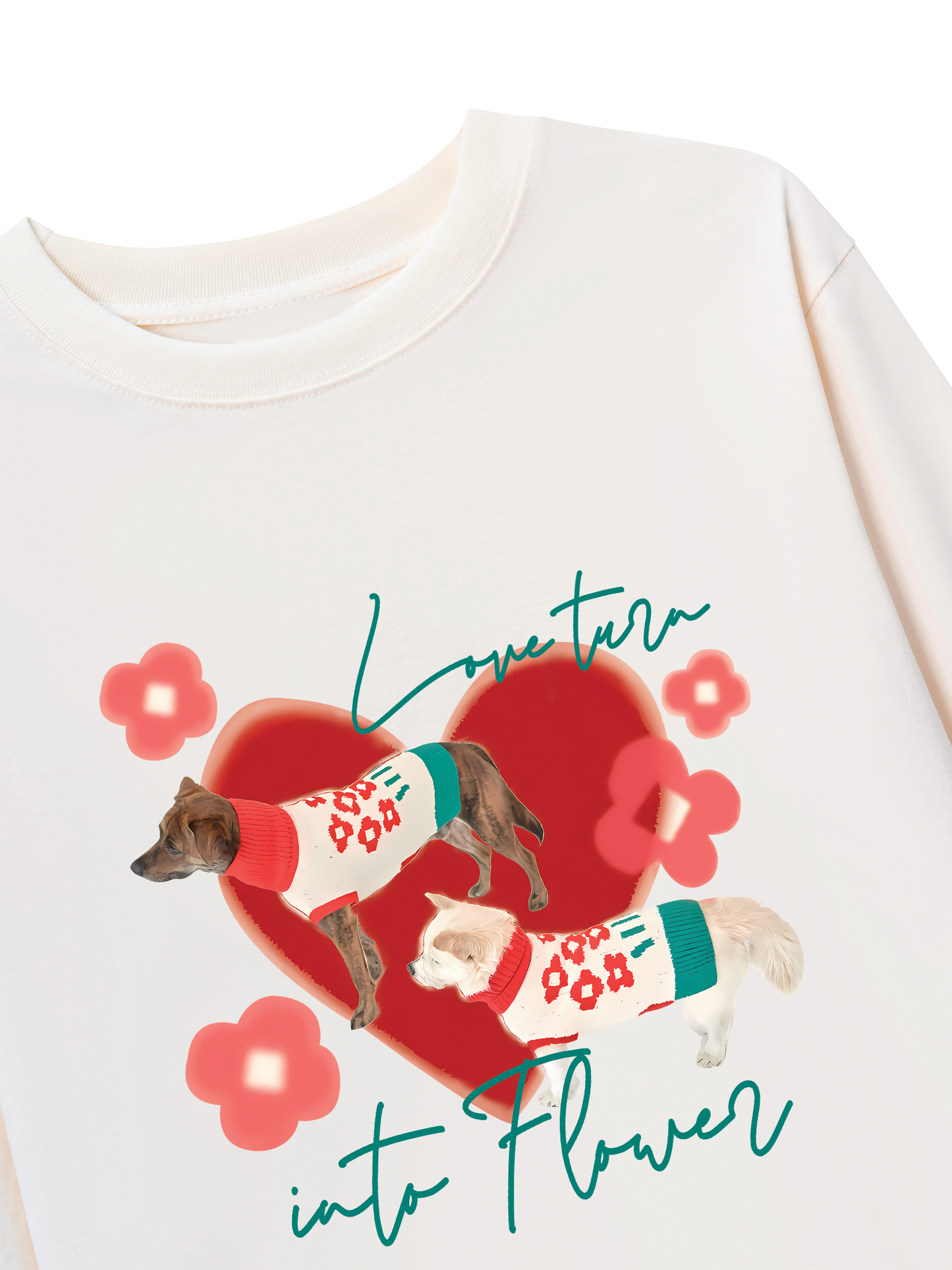 Áo Thun Dài Tay Animal Mood Love Turr Into Flower
