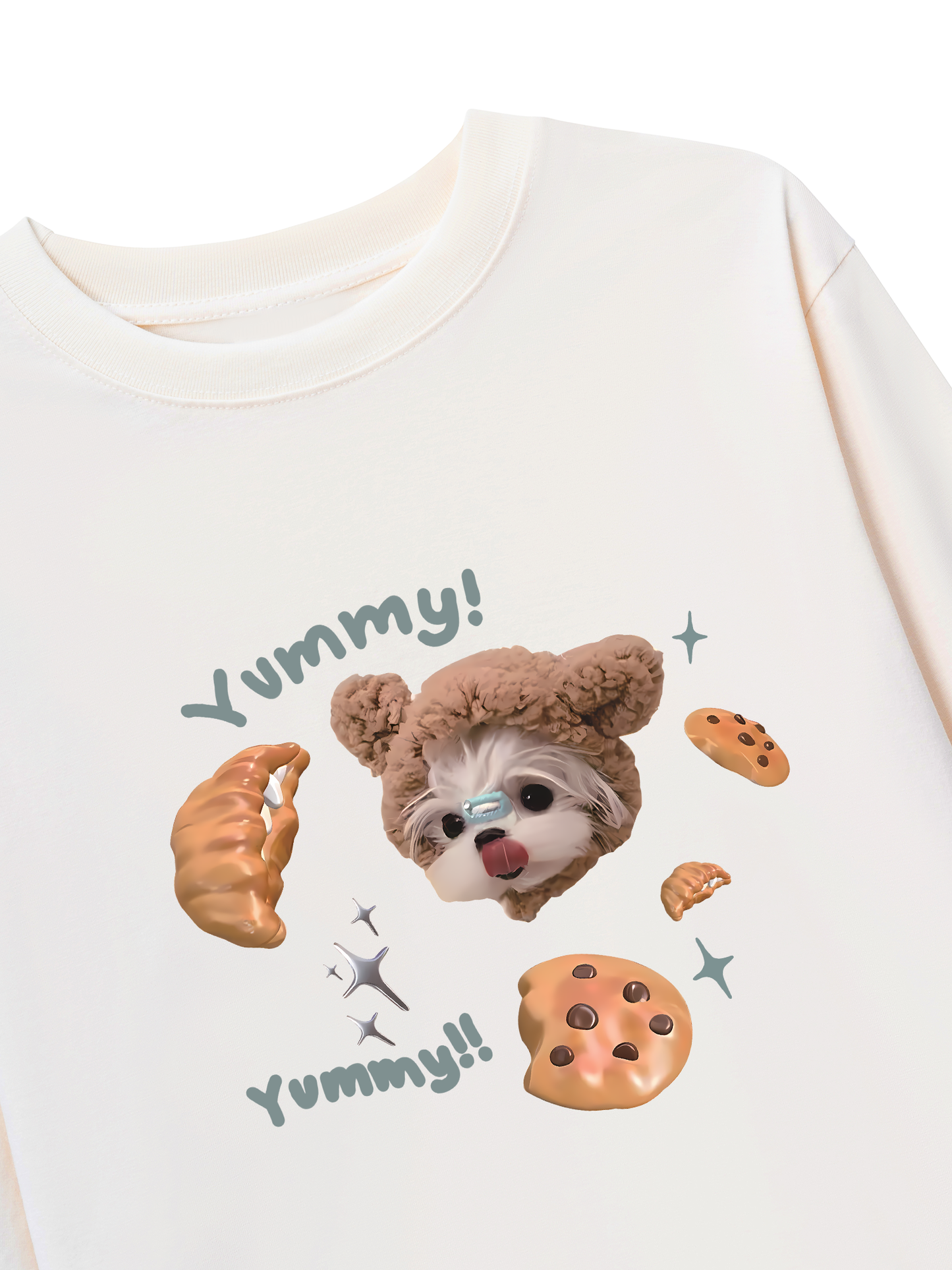 Áo Thun Dài Tay Cute Dog Yummy Cookie