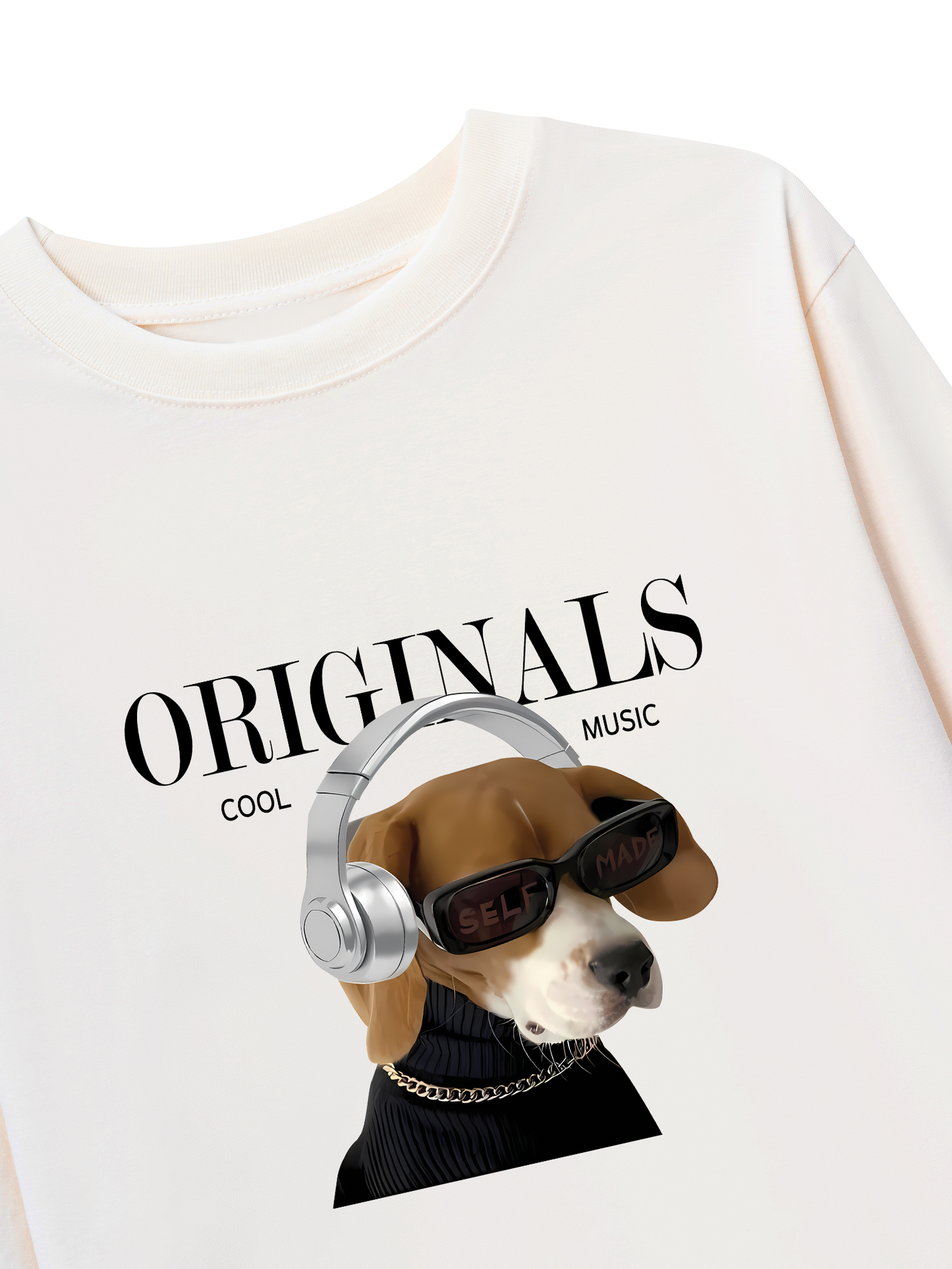 Áo Thun Dài Tay Animal Mood Cool Music Dog