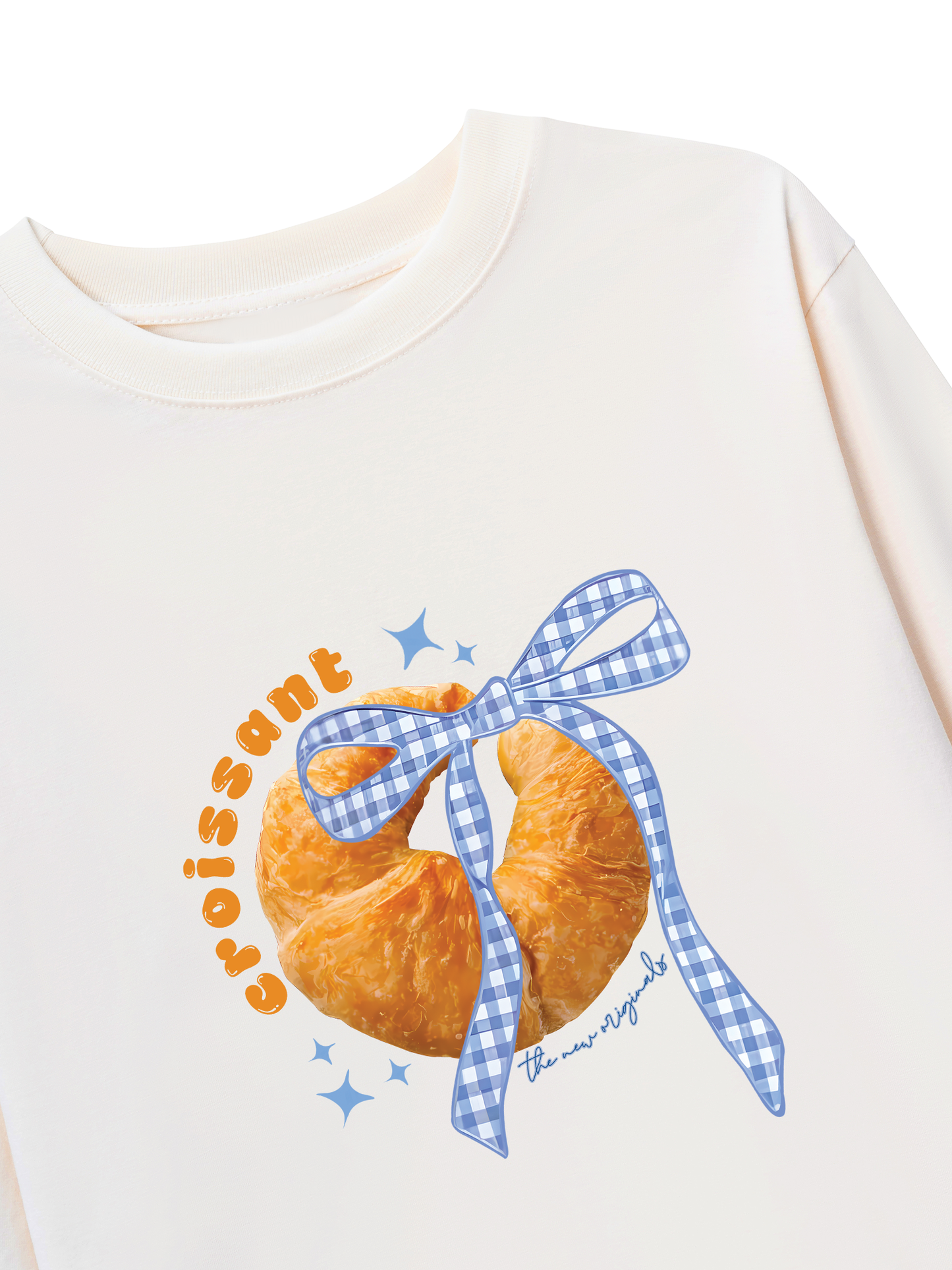 Áo Thun Dài Tay Sweet Pastry BLue Plaid Bow
