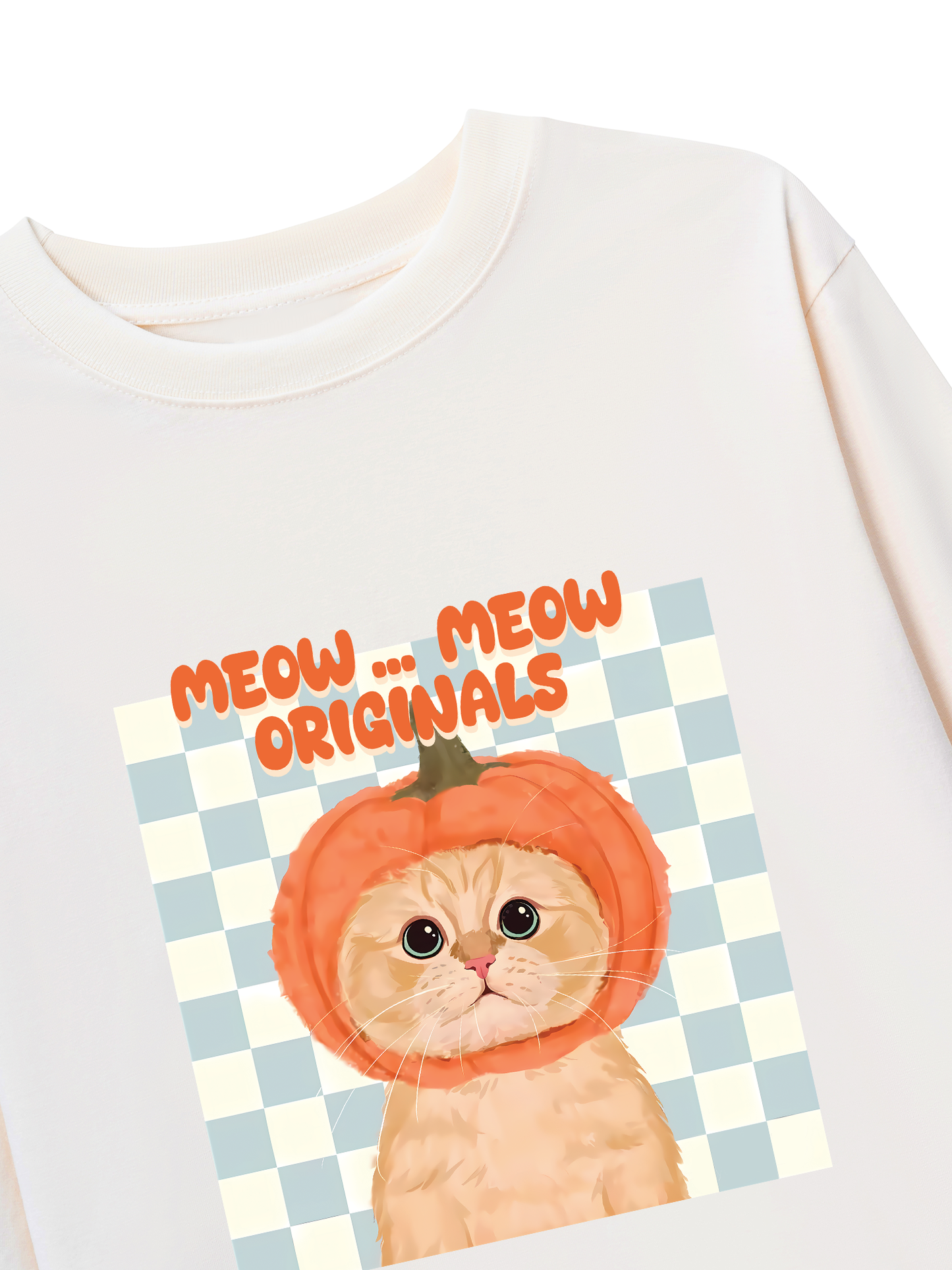Áo Thun Dài Tay Animal Meow Pumpkin