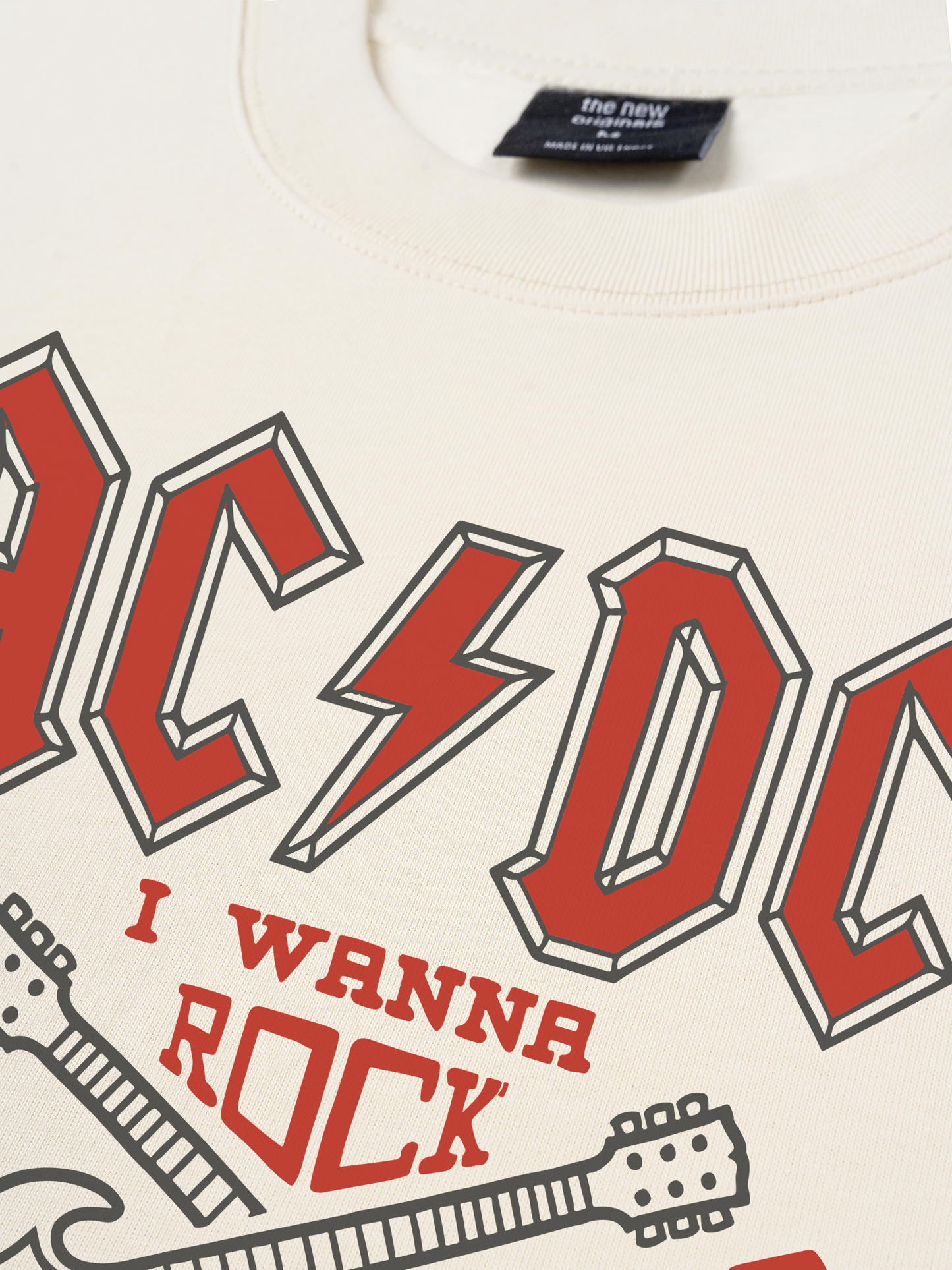 Áo Thun Relaxed Fit Music Rock AC DC I Wanna Rock & Roll