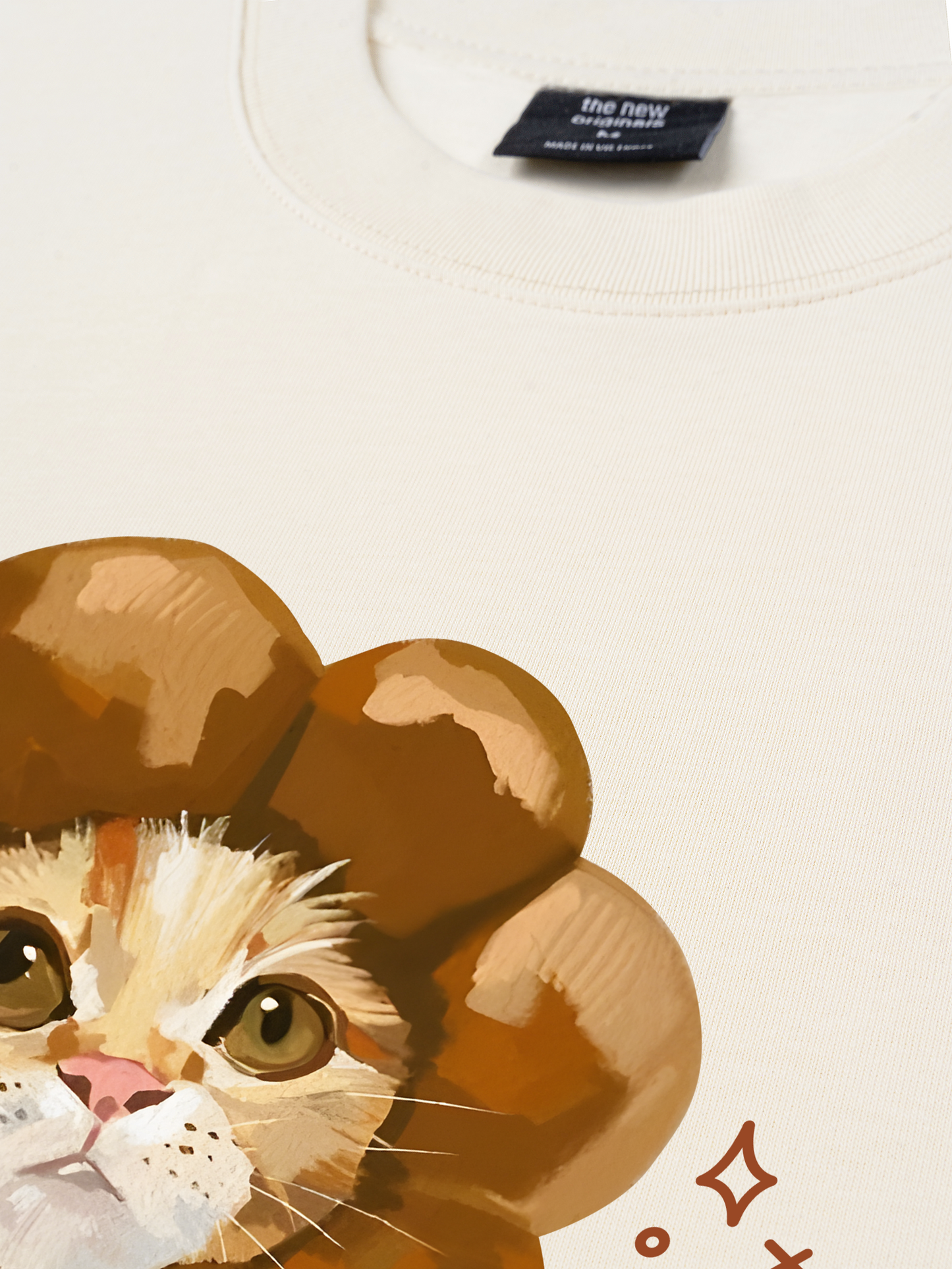 Áo Thun Relaxed Fit Animal Mood Mochi Donut Cat