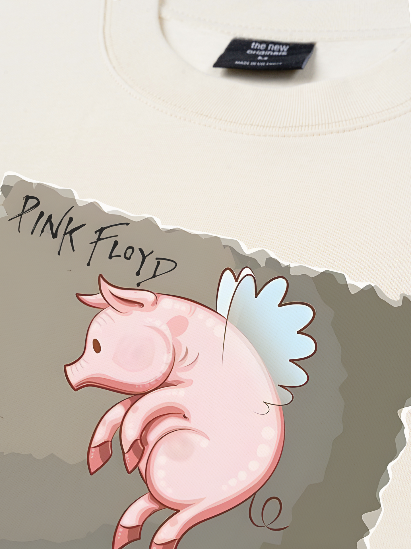 Áo Thun Relaxed Fit Pink Floyd Pig Art
