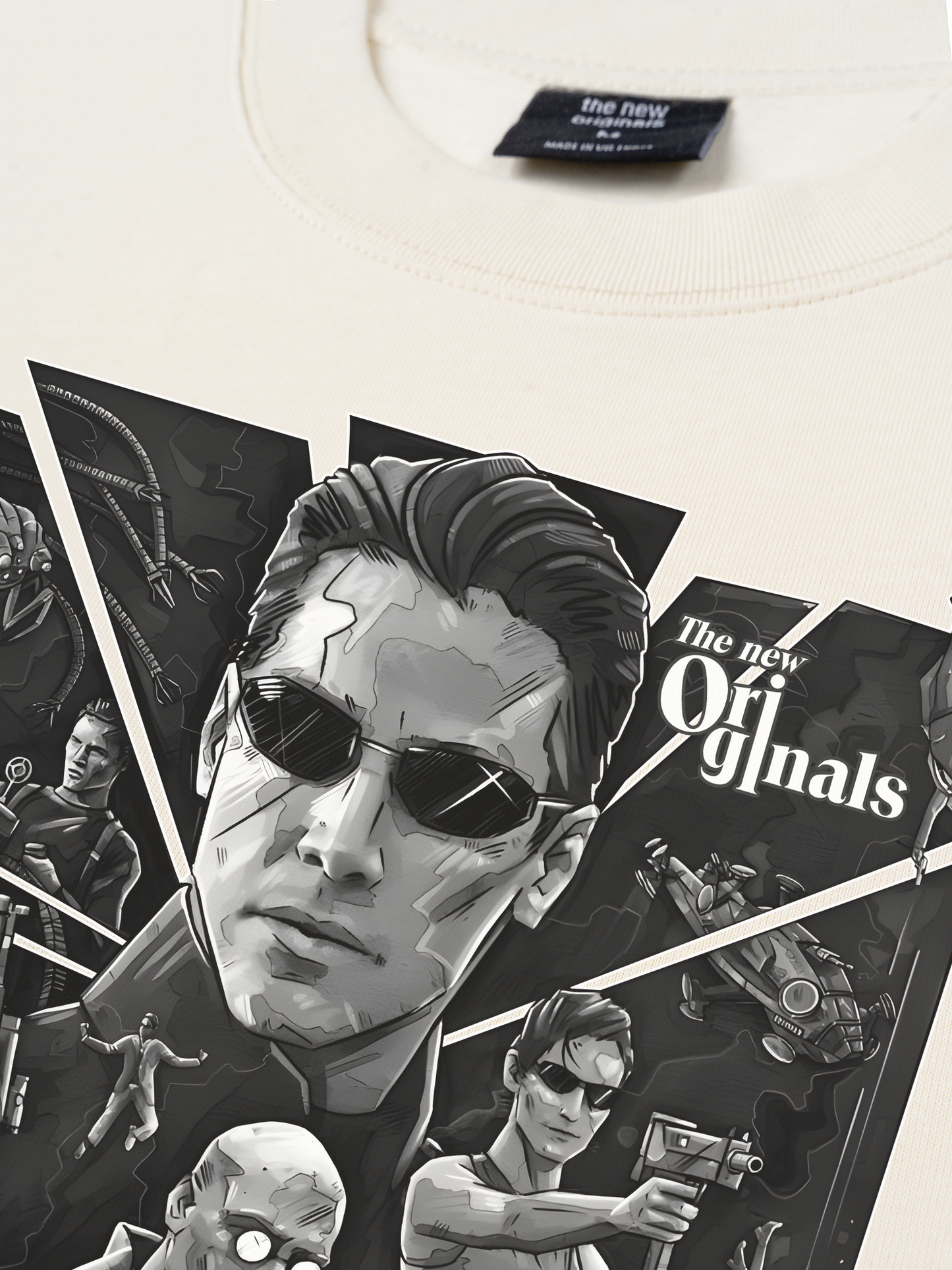 Áo Thun Relaxed Fit Movie Matrix Black And White