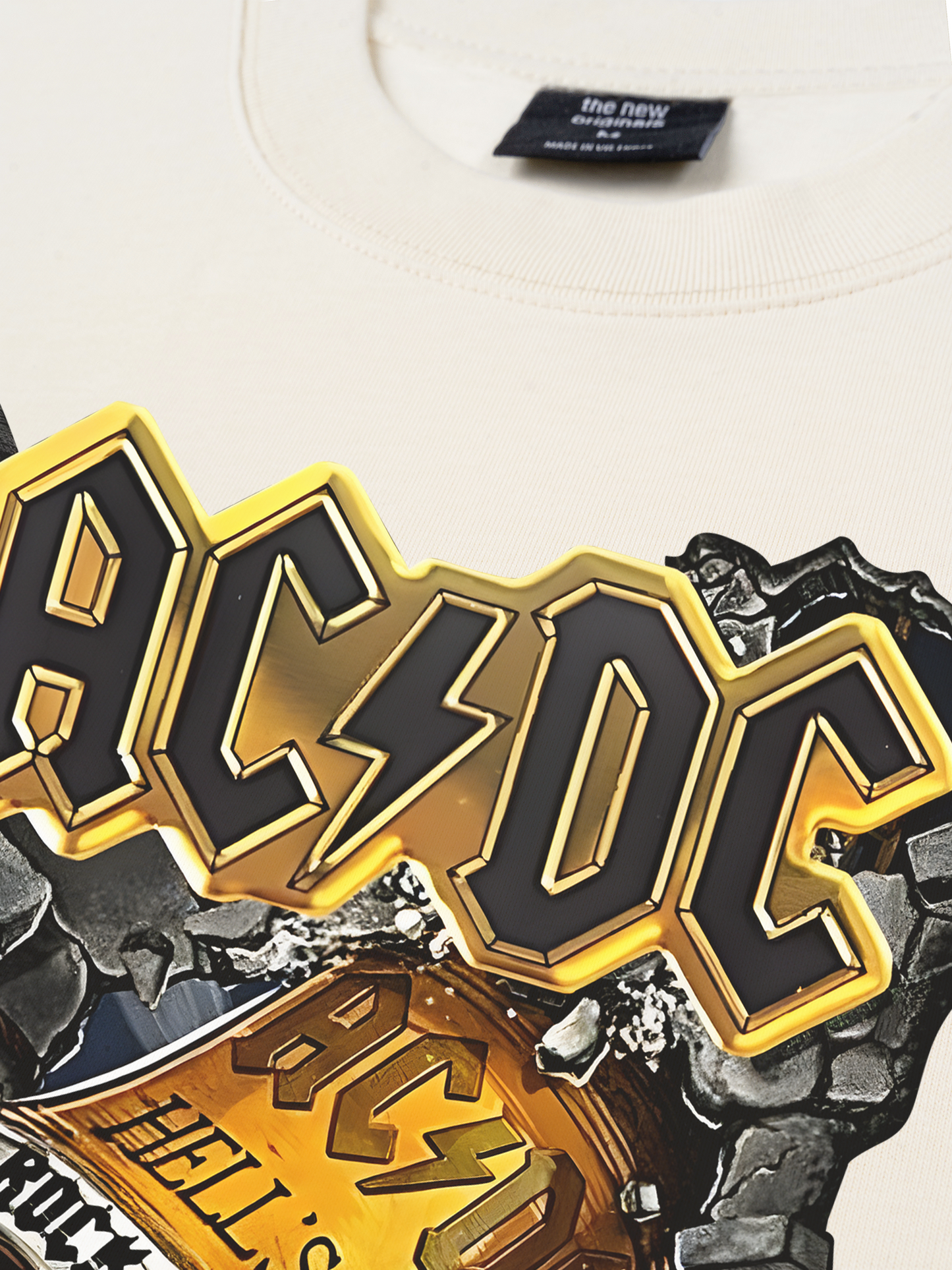Áo Thun Relaxed Fit Music Rock AC DC Hell's Bell Rock Or Bust