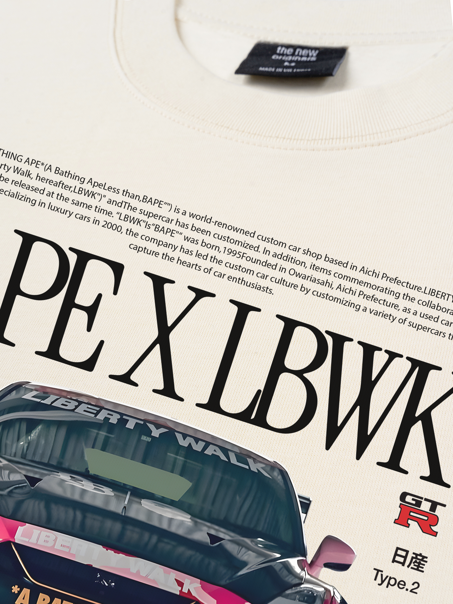 Áo Thun Relaxed Fit Car Bape X LBWK GT-R R35