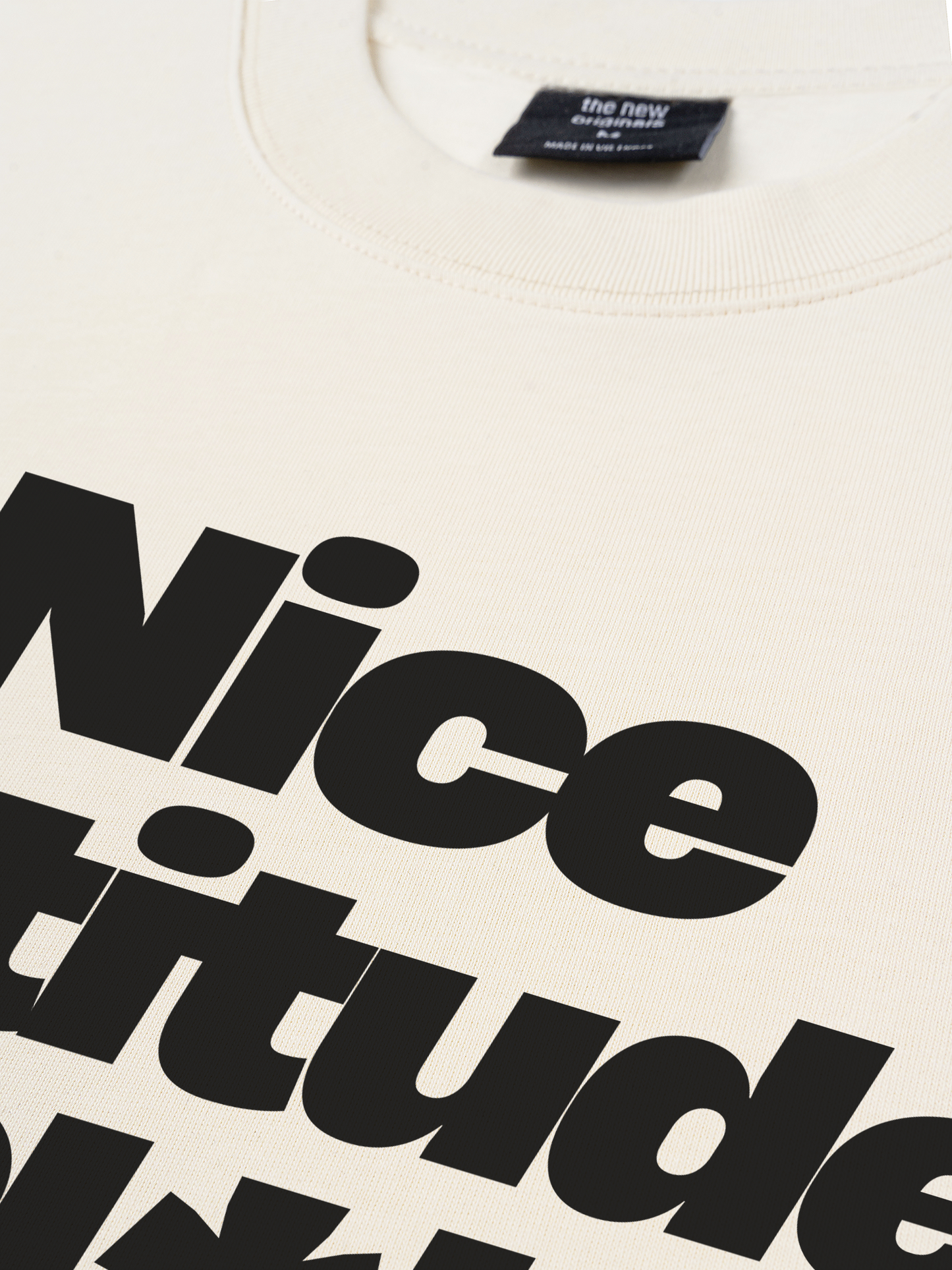 Áo Thun Relaxed Fit Life Vibe Nice Attitude