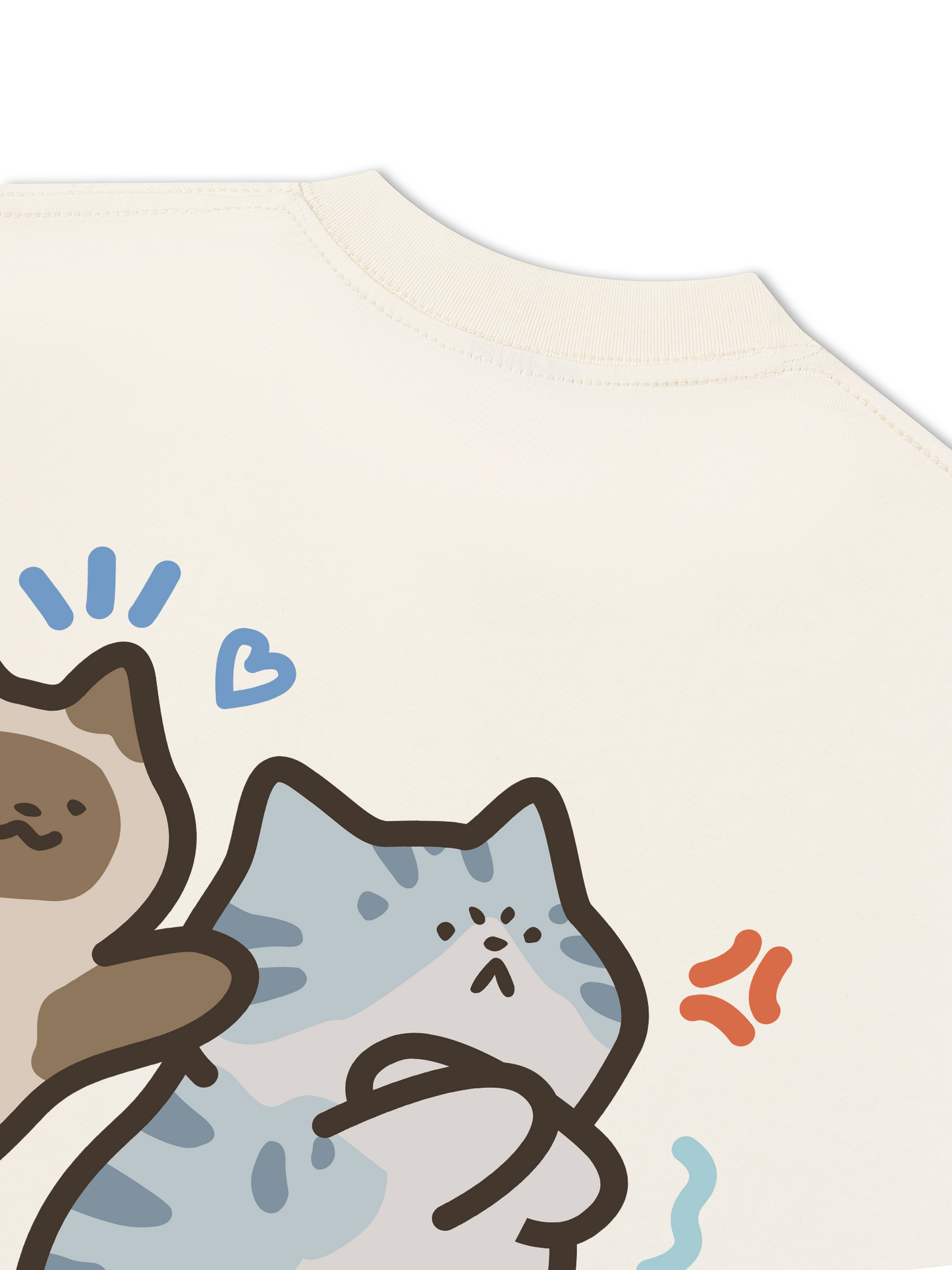 Áo Thun Relaxed Fit Angry Luv Cat Couple