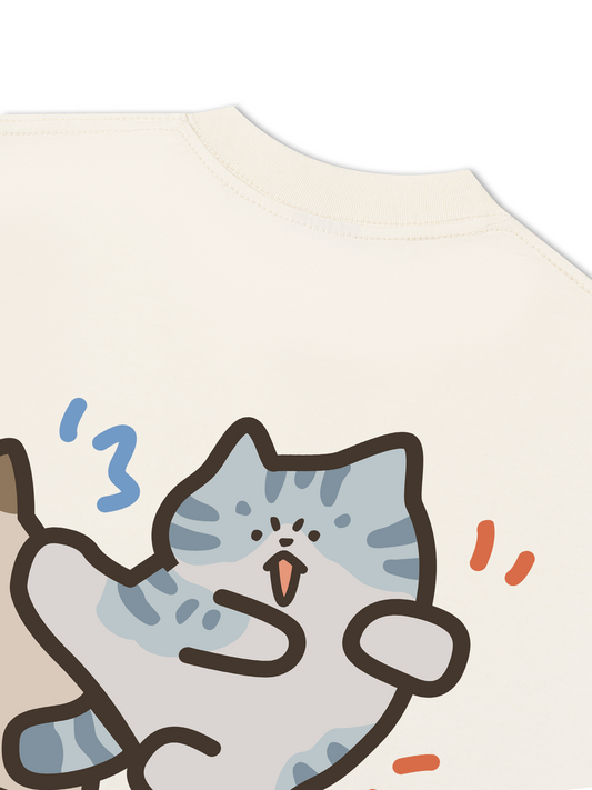 Áo Thun Relaxed Fit Paws Luv Cat Couple