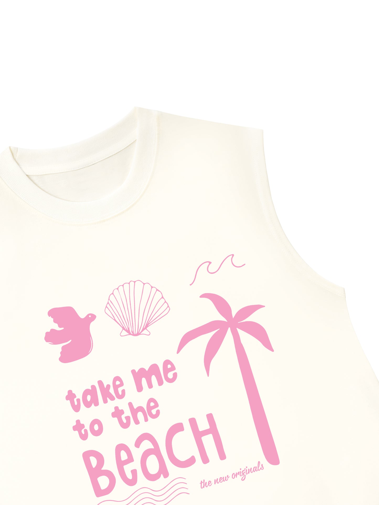 Áo Ba Lỗ Relaxed Fit Take Me To The Beach Pink