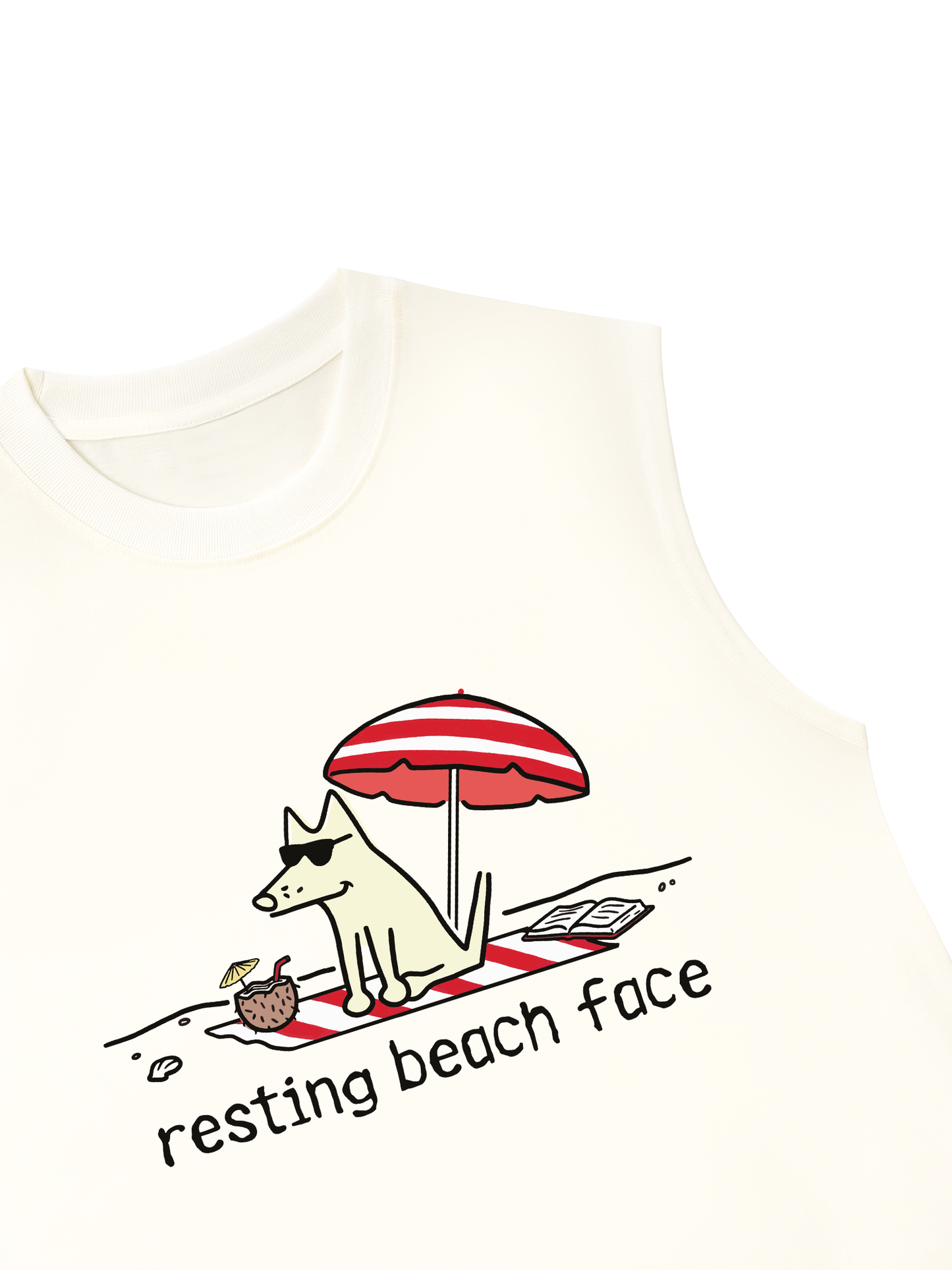 Áo Ba Lỗ Relaxed Fit Go Outside Resting Beach Face
