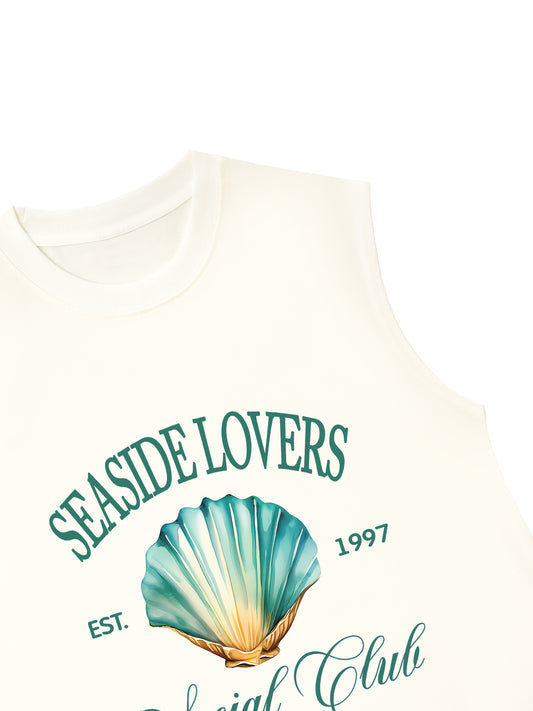 Áo Ba Lỗ Relaxed Fit Ocean Seaside Love Green