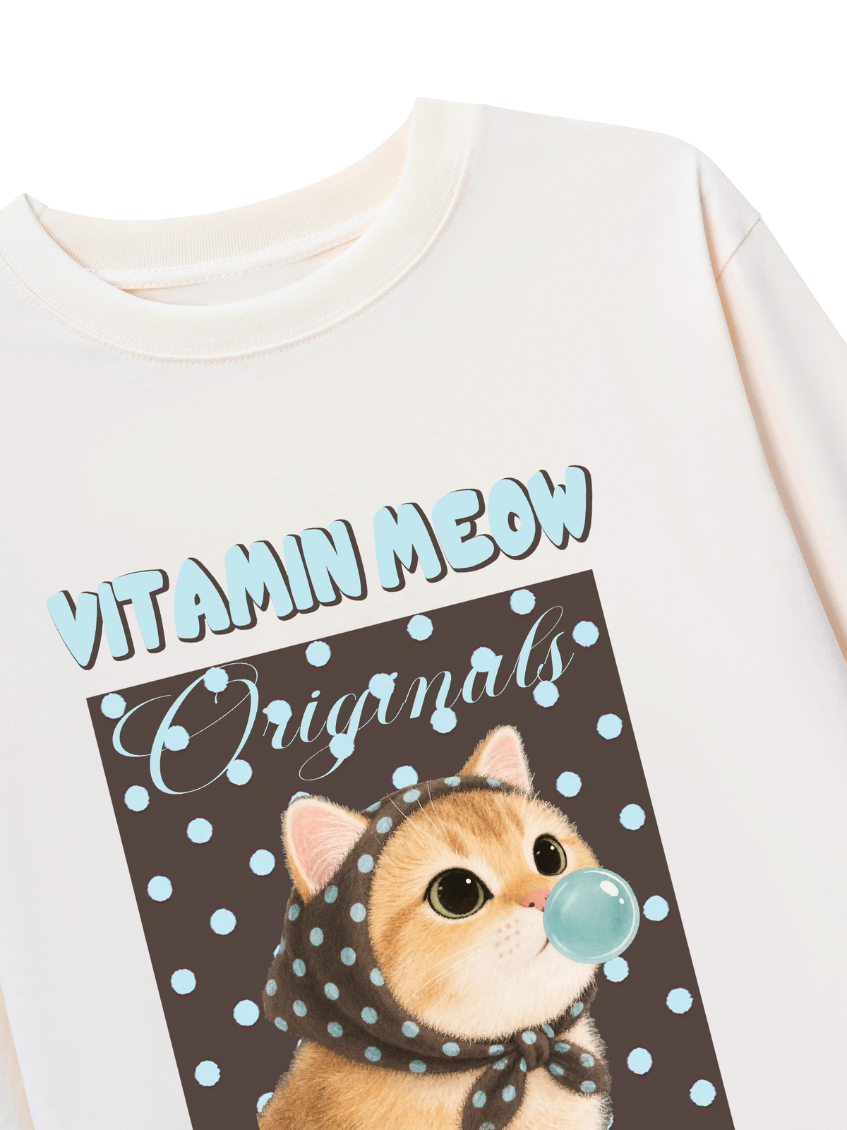 Áo Thun Dài Tay Vitamin Meow Blue Tiffany