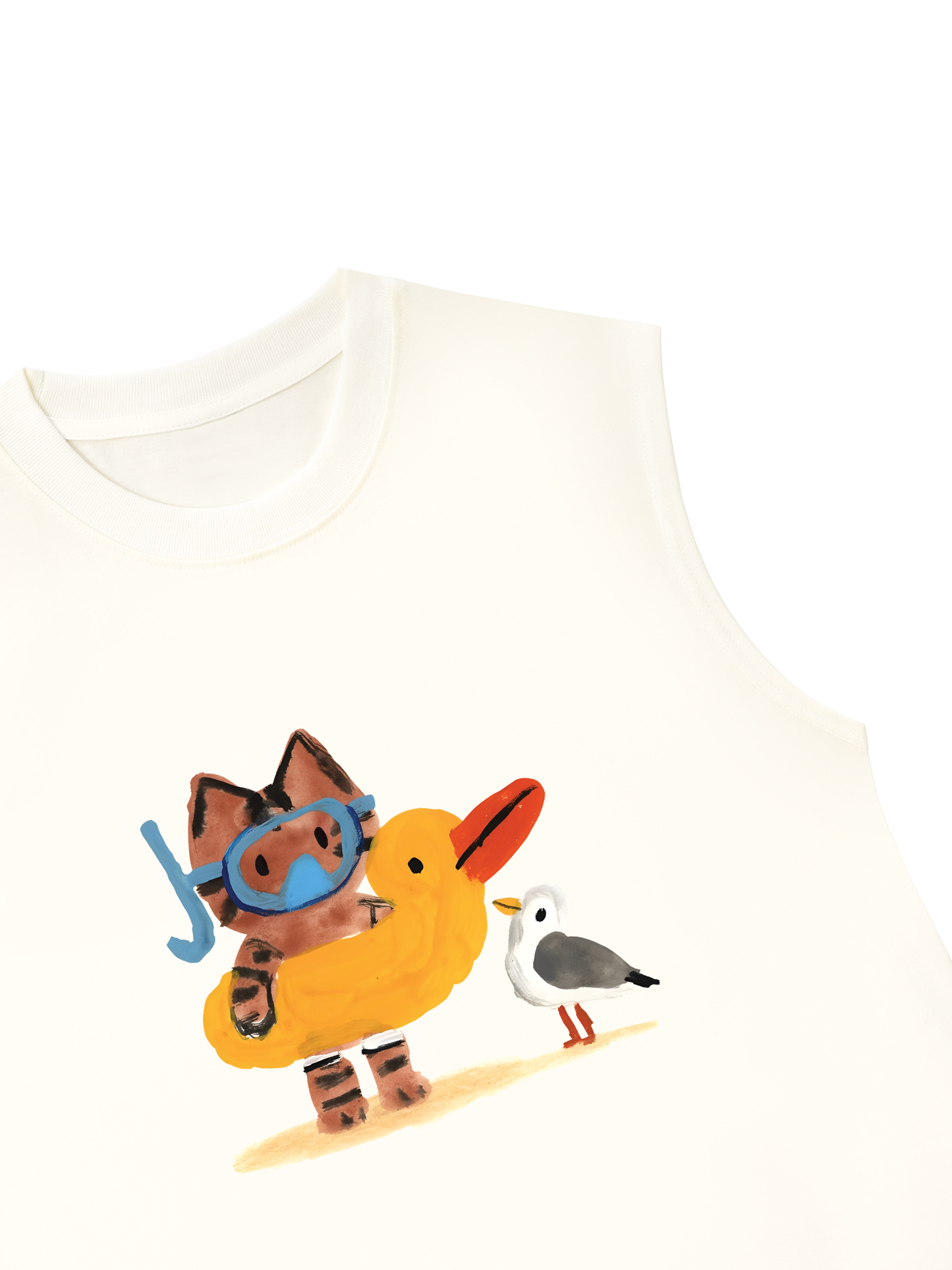 Áo Ba Lỗ Relaxed Fit Summer Vibes Cat And Duck