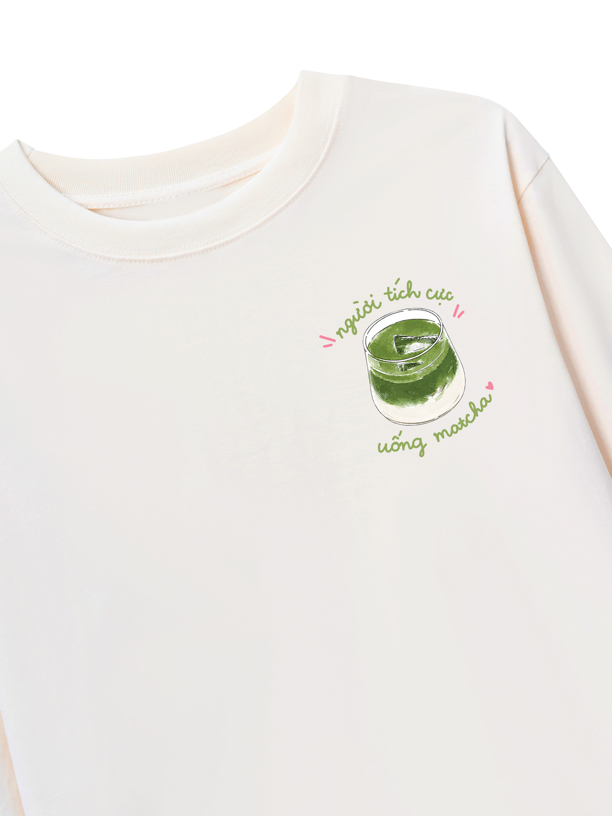 Áo Thun Dài Tay Người Tích Cực Uống Matcha