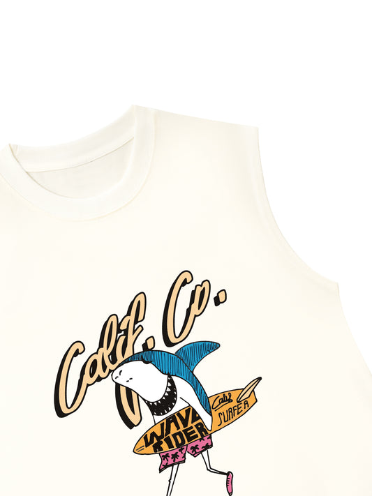 Áo Ba Lỗ Relaxed Fit Ocean Shark Surf
