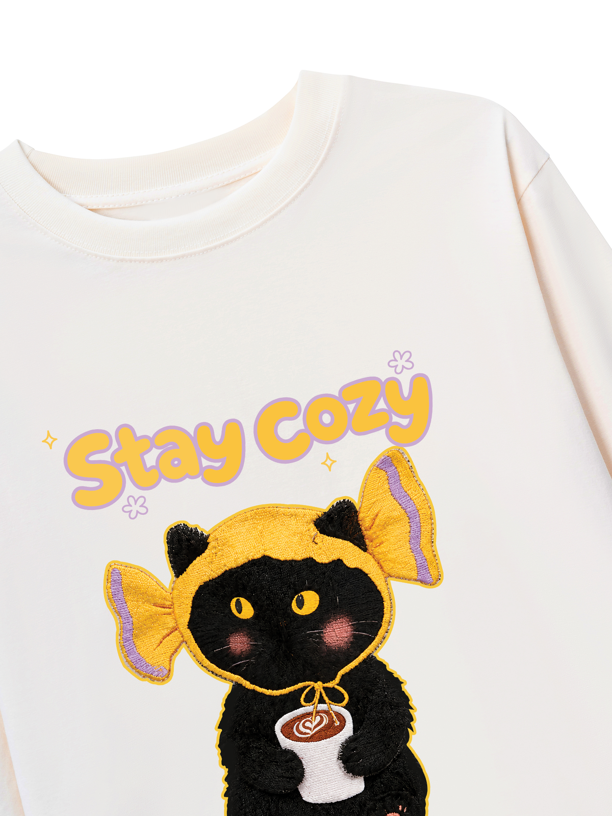 Áo Thun Dài Tay Stay Cozy Candy Cat